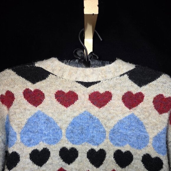 Free the Roses Women's Heart Cardigan M - Picture 7 of 10